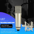 Microfono de Condensador Profesional U87 para Grabación | Reducción de Ruido de Alta Definición + Soporte Antivibraciones | Herramienta Universal para Grabación y Transmisión en Vivo
