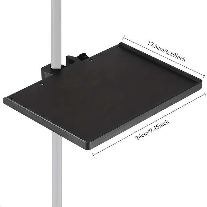Bandeja Multifuncional para Micrófono de ABS Negro con Abrazaderas Ajustables y Soporte de Trípode Resistente para Transmisiones en Vivo, Karaoke y Grabación - Bandeja Duradera para Tarjeta de Sonido para Organización de Equipo Profesional, Micrófono par