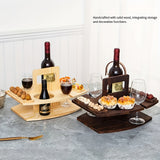 Estante de almacenamiento de madera de varios niveles - Mesa de picnic portátil al aire libre con base de madera sólida, perfecta para alimentos, vino y accesorios - Ideal para camping, picnics y reuniones, accesorios para picnic