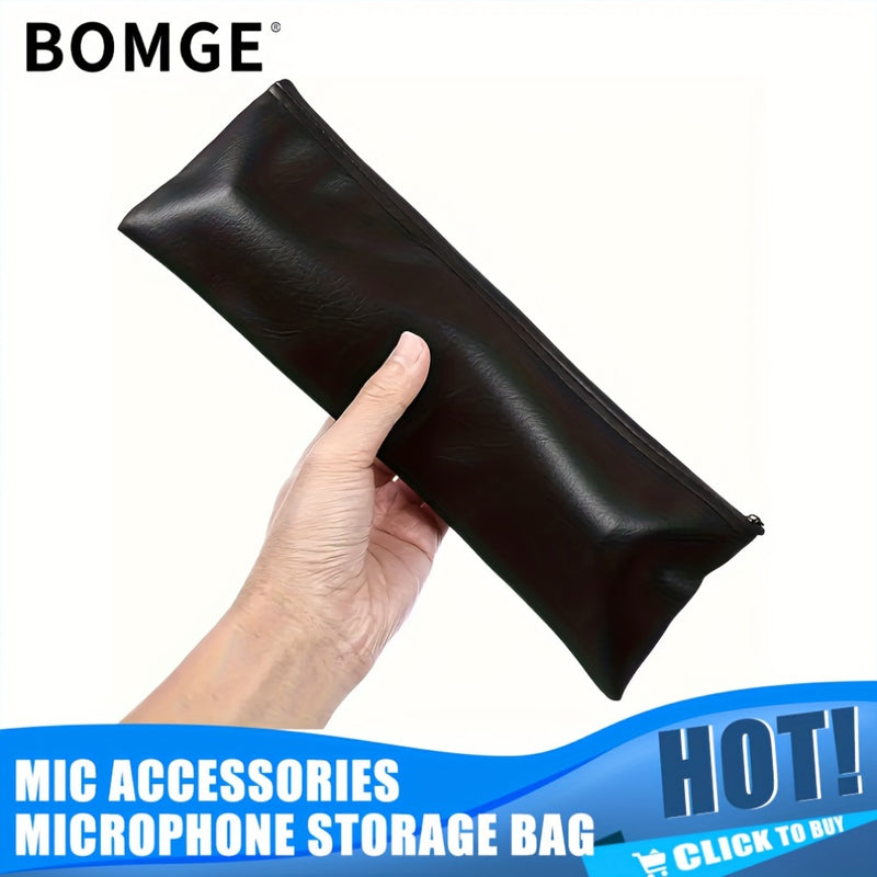 Bolsa de almacenamiento de micrófono BOMGE 1 pieza, accesorios de micrófono, cable de mano, micrófono profesional con cable, resistente al polvo, con cremallera, adecuado para SHURE Beta58 SM57 SM58 Sennheiser E945 E604
