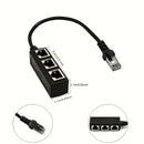 Divisor de Ethernet RJ45 1 Macho a 3 Puertos Hembra Adaptador de cable LAN RJ45, compatible con Cat5, Cat5e, Cat6, Cat7, Cat8, alimentado por USB, tensión de funcionamiento ≤36V, adecuado para SmartThings