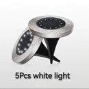 Luces de tierra de 12 LED de acero inoxidable con energía solar - Iluminación de escaleras y senderos de jardín al aire libre, decoración de paisaje eficiente en energía con macetas de flores vibrantes, luces solares al aire libre, iluminación de escaler