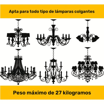 Kit de Tejado de Bronce Vintage de Alta Resistencia con Cadena de Luz Colgante de 97.54cm - Fácil Instalación, Alta Capacidad de Carga para Lámparas de Araña y Luces de Techo