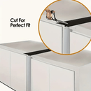 Rejilla de Sellado Integrada para Huecos de Estufa - Cubierta de Borde de Encimera de Alta Calidad para Relleno y Protección contra Salpicaduras, Tira Adhesiva Negra Duradera para Instalación de Estufas, Fácil Montaje en Electrodomésticos de Cocina