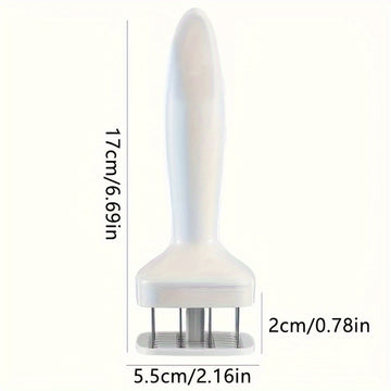 Ablandador de carne de acero inoxidable con 24 cuchillas de aguja - Herramienta de cocina de metal para carne de res, pavo, bistec, cerdo - Martillo ablandador duradero para artículos esenciales de cocina