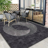 Alfombra Seven Stars Deer 853gsm de Alta Resistencia - Ultra Suave, Antideslizante y Lavable a Máquina en Crema Francesa para Patio, Jardín o Camping - Diseño Geométrico a Rayas/Cuadros Duradero, Alfombra de Lujo para Interior/Exterior