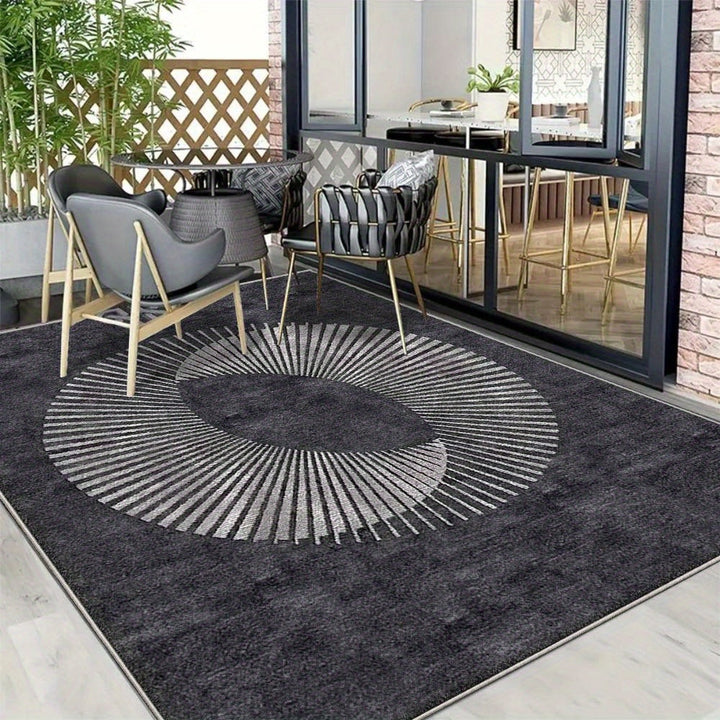 Alfombra Seven Stars Deer 853gsm de Alta Resistencia - Ultra Suave, Antideslizante y Lavable a Máquina en Crema Francesa para Patio, Jardín o Camping - Diseño Geométrico a Rayas/Cuadros Duradero, Alfombra de Lujo para Interior/Exterior