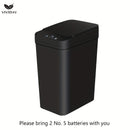 VIVIDAY 10L Bote de Basura Inteligente con Tapa - Negro, con Batería, Operación sin Contacto para Hogar, Oficina, Cocina y Dormitorio - Ideal para Baño Moderno y Decoración para el Hogar, Accesorio de Baño Moderno | Bote de Basura Elegante | Operación si