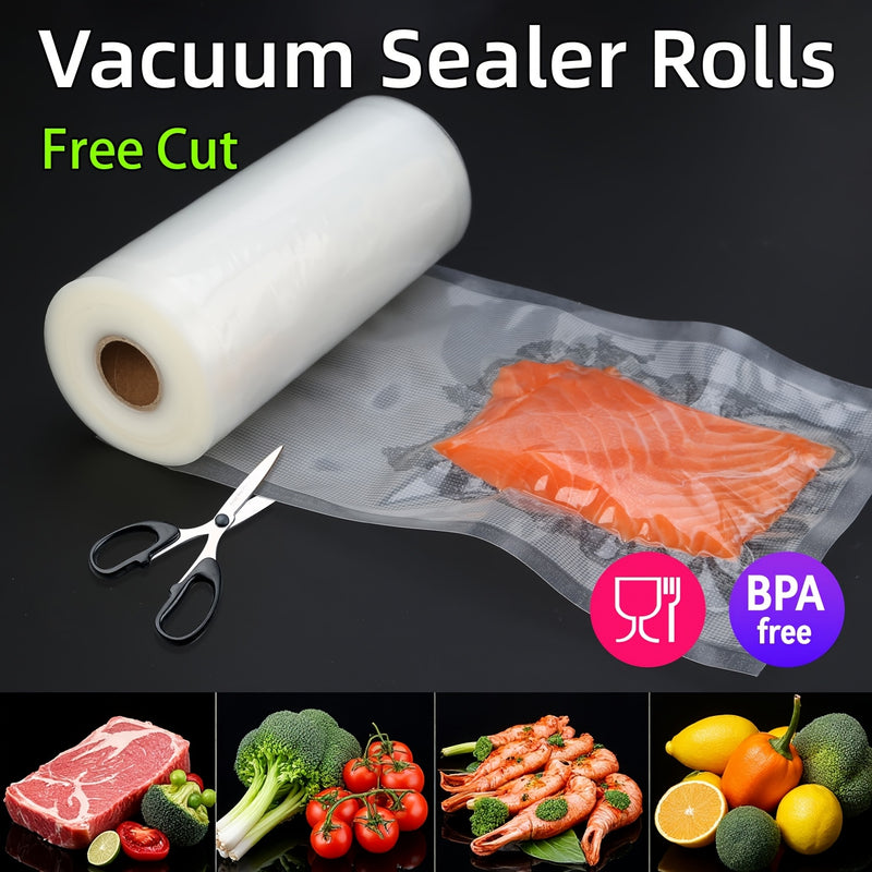 Rollo de Sellador al Vacío AGASHE, 300cm (118.11in) - Duradero y Resistente al Desgarro Material PE+PA para un Almacenamiento Óptimo de Alimentos - Mantiene la Carne, Mariscos, Verduras y Comida Cocida Fresca por Más Tiempo - Compatible con la Mayoría de