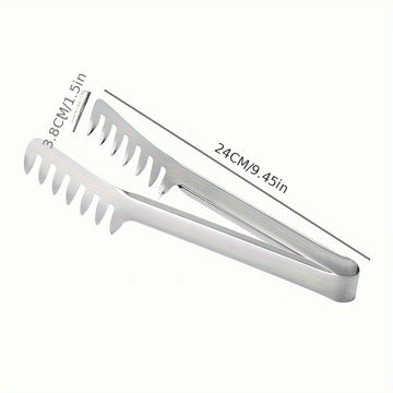 1 pinza para pasta de acero inoxidable, pinzas para servir comida en buffets, restaurantes y hogar, utensilios de cocina duraderos