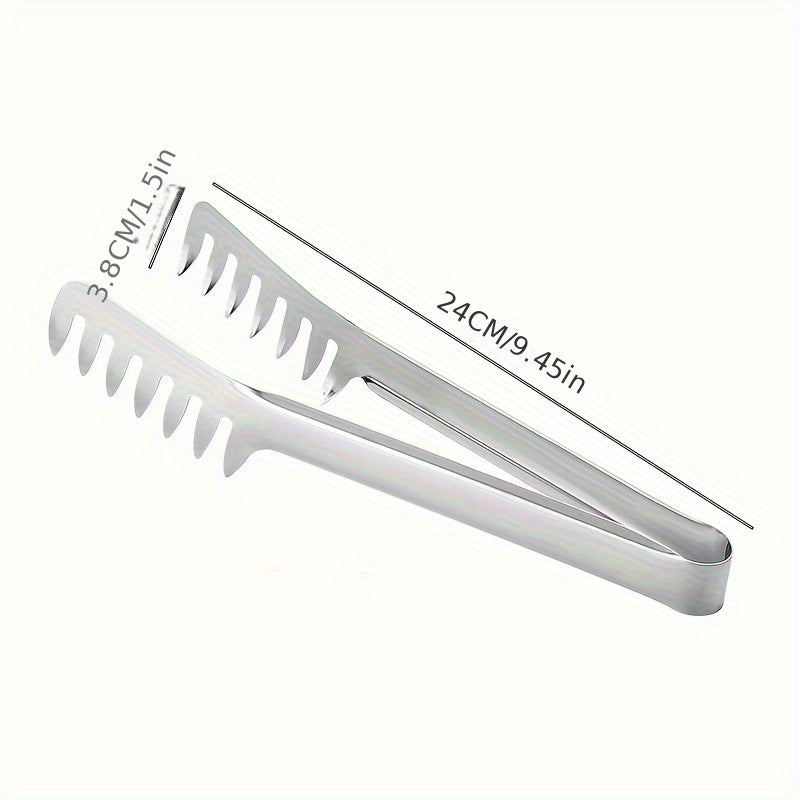 1 pinza para pasta de acero inoxidable, pinzas para servir comida en buffets, restaurantes y hogar, utensilios de cocina duraderos