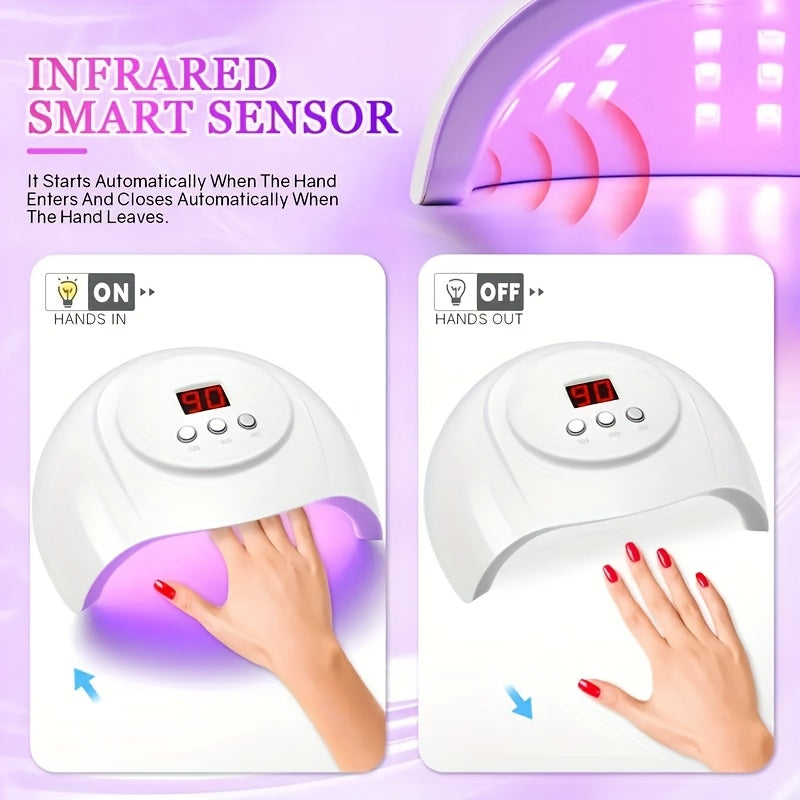 Secador de Uñas LED 24 Luces, Máquina Recargable USB para Gel, Kit Profesional de Manicura, Apto para Todos los Tipos de Gels y Cuidado de Pies