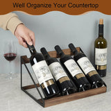 Nuevo Estante de Vino Trapecio para Vino Tinto, Colgante en Ángulo con 4 Botellas de Vino, Soporte de Exhibición de Madera para Uso Doméstico, Suministros de Cocina Retro y Simples para el Hogar, Regalo Portavinos