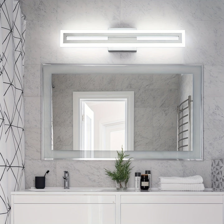 [Luces LED 24In/60cm de Níquel] Luces de Baño LED de 24In/60cm en Níquel Cepillado - Luces de Tocador Sobre Espejo Luz de Pared - 6000K
