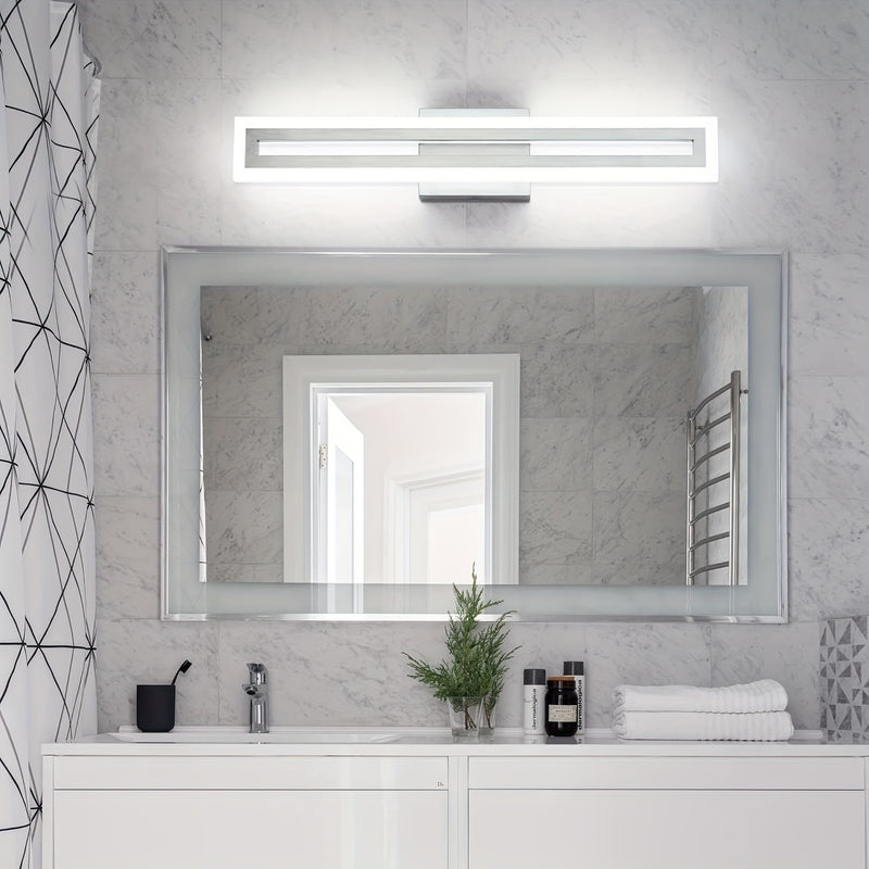 [Luces LED 24In/60cm de Níquel] Luces de Baño LED de 24In/60cm en Níquel Cepillado - Luces de Tocador Sobre Espejo Luz de Pared - 6000K