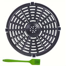 Sartén de repuesto para freidora de aire, apta para freidoras de aire de 3,7 QT, sartén antiadherente de 5 QT con parachoques de goma y cepillo de silicona