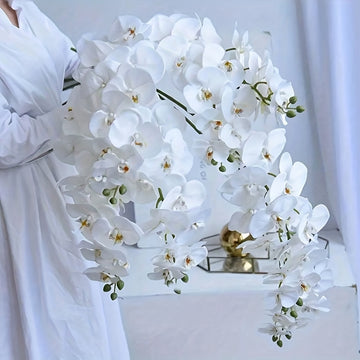 Conjunto Elegante de 6 Guirnaldas de Orquídeas Artificiales - Orquídeas Mariposa para Decoración del Hogar y Bodas, Regalo Perfecto para San Valentín, Día de la Madre, Navidad y Año Nuevo, Flor de Lan, Decoración de Patio