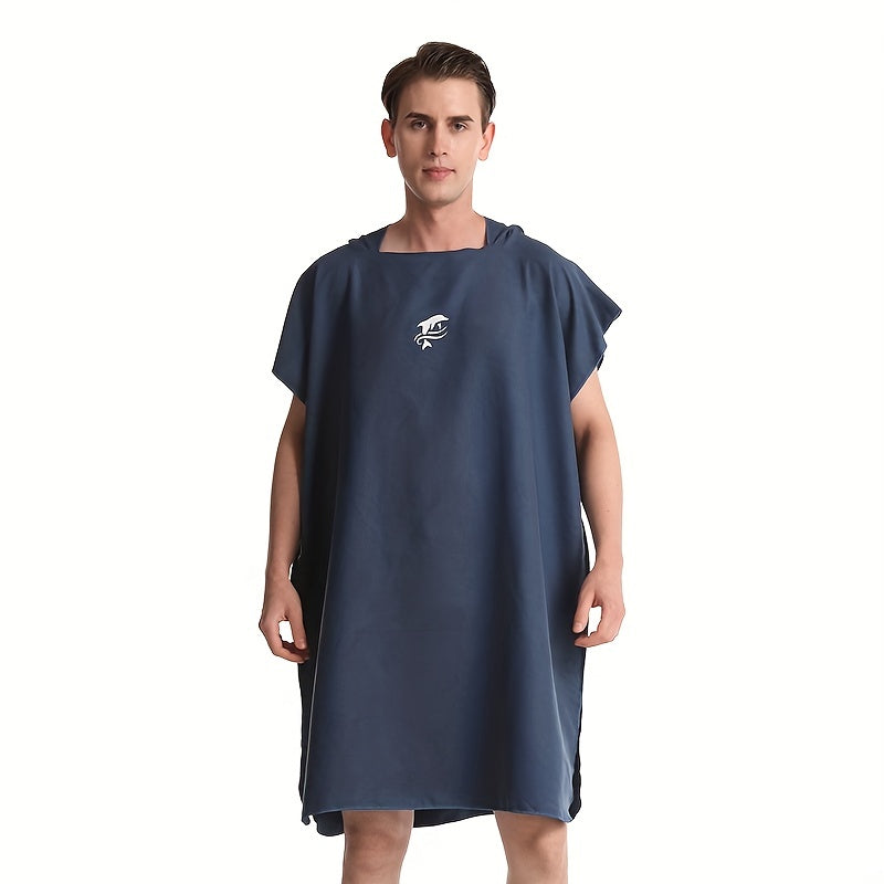 Esenciales de Playa | Poncho de Surf de Microfibra Mutao - Secado Rápido, Súper Absorbente, Toalla Suave con Diseño de Tiburón para Playa, Natación, Buceo - Lavable a Máquina, Rectangular, Morado, Accesorios de Playa