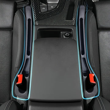 2 piezas de bandejas organizadoras de asientos de coche - Almacenamiento de llaves y teléfonos de doble cara, material de PC duradero y a prueba de fugas, diseño que ahorra espacio que se adapta a los huecos de los asientos, se adapta a la mayoría de los