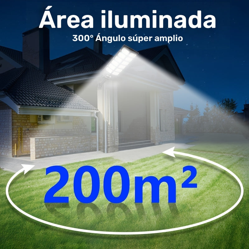 1 pieza de luz solar para calle 504LED, luces solares de 6500K, con sensor de movimiento de ángulo amplio, 3 modos, desde el atardecer hasta el amanecer, batería de gran capacidad de 4500mAh y soporte plegable para iluminación exterior en jardín, patio y