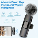 Juego de micrófono con clip 1/2, alta calidad de sonido, tecnología inteligente de reducción de ruido, ideal para grabaciones en interiores, videoconferencias, clases online y charlas públicas