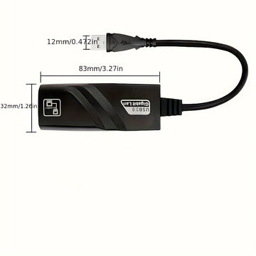 Adaptador Ethernet USB 3.0 Gigabit (1000Mbps) - Plug & Play, Alimentación Rápida por USB, Compatible con Windows 10/8.1/8/7/Vista/Mac OS, Surface, Switch, Laptop, PC - Sin Necesidad de Fuente Externa, Puerto RJ45, Adaptador Ethernet a USB, Esencial para