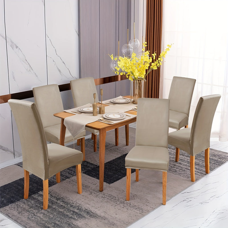 4 o 6 fundas para sillas de comedor de color sólido, elásticas y a prueba de arañazos de gatos, ideales para restaurantes, salas y hoteles (120 g/m²)