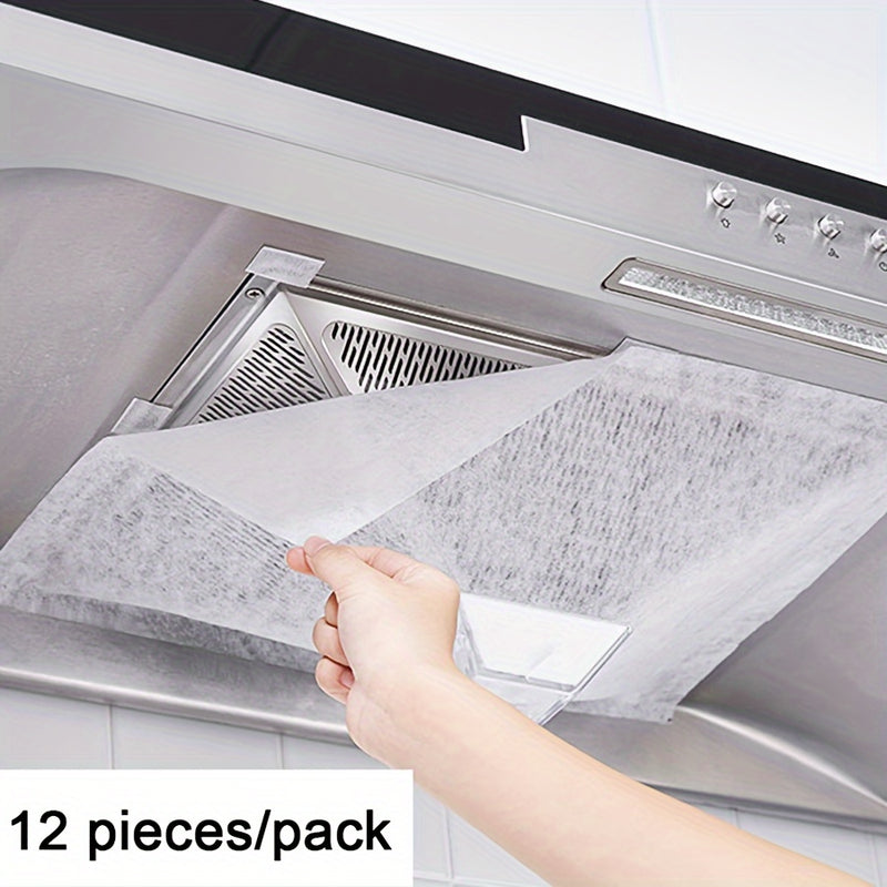 12 piezas (1 rollo de 5m/10m) Papel Absorbente Antiadherente PET para Campanas Extractoras - Membrana Filtro Sin Lava, Instalación Fácil en Cocina, Diseño Inflamable, Material No Tejido