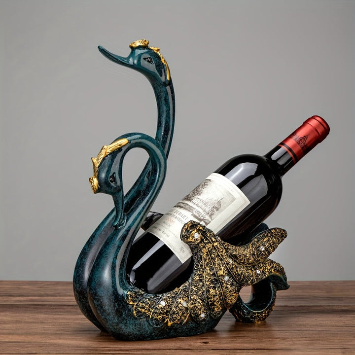 Adorno Creativo de Estante para Vino con Forma de Cisne Europeo, Almacenamiento de Lujo para Bar de Alta Gama, Soporte Decorativo para Botellas de Vino en la Mesa del Comedor