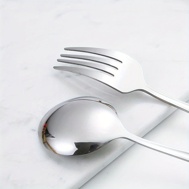 1 Juego De 16 Piezas, Cubiertos Portugueses De Acero Inoxidable, Incluye Cuchillos, Tenedores, Cucharas Y Cucharas De Postre Para 4, Ideal Para Fiestas Y Uso Diario