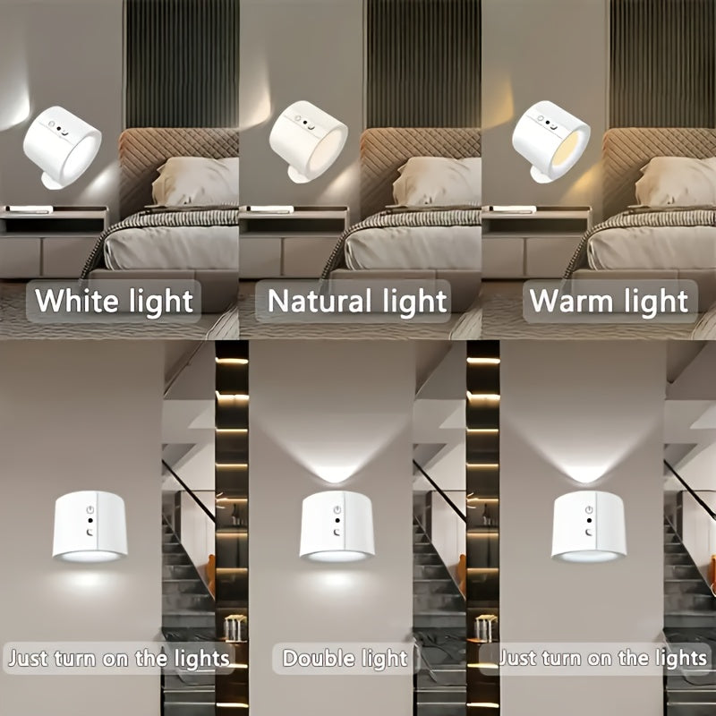 Linterna Magnética LED Iluminada de Doble Cara, Giratoria 360° con Control Táctil y Carga USB, Ideal para Sala, Dormitorio o Pasillo