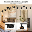 Iluminación de Carril, Luces LED Giratorias de 4 Luces para Cocina Moderna, Apliques Semiflatos para Comedor/Pasillo/Oficina (Enchufe GU10, Bombilla No Incluida)