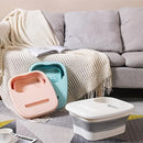 Baño de pies plegable - Diseño ergonómico portátil con tapa, material plástico duradero adecuado para viajes y uso en casa, no requiere electricidad, material fácil de limpiar, estilo moderno para el cuidado de los pies, accesorio de baño elegante, inclu