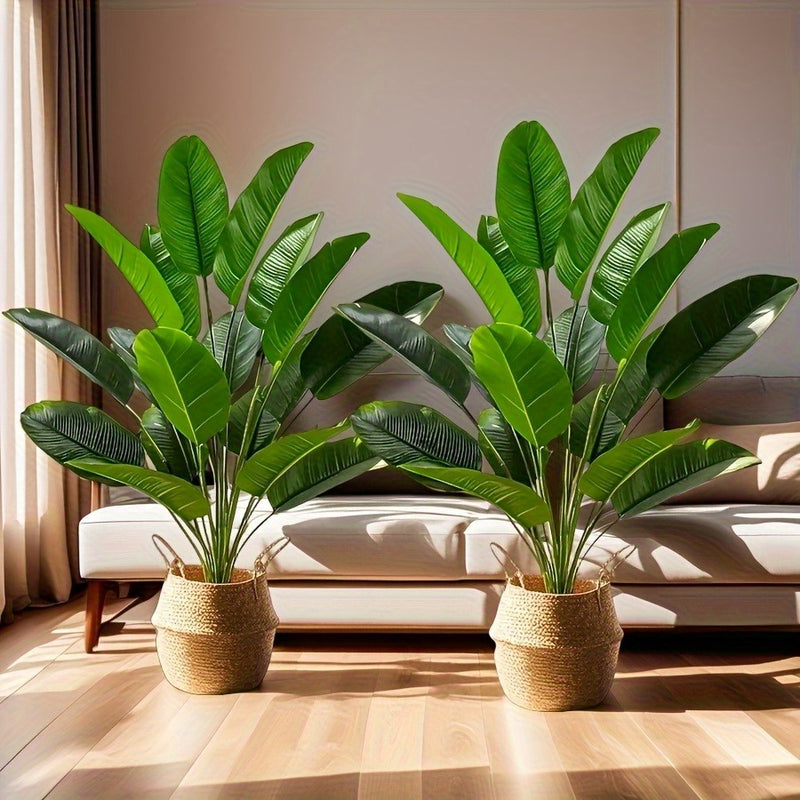 Planta de plátano tropical de 82,19 pulgadas con 18 hojas - Loto artificial para decoración del hogar y el jardín, regalo ideal para un nuevo hogar o el Día de la Tierra, sin maceta incluida, perfecto para uso interior/exterior, decoración del hogar con