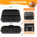 2 piezas de accesorios para freidora de aire con inserto de waffle, compatibles con Philips Airfryer Dual Basket 3000 Series 6L/3L, bandeja de waffle de silicona para Philips NA350, prensa de waffle belga, accesorio para freidora de aire.