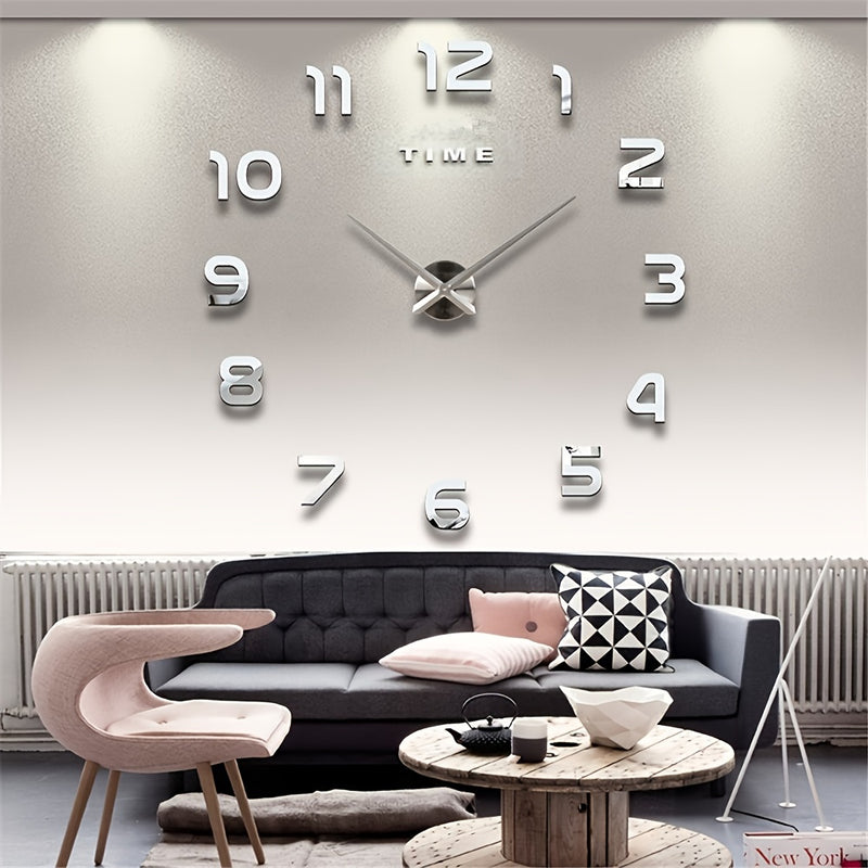 1 Unidad, Reloj Moderno De Pared Grande, Relojes De Cuarzo 3D DIY, Pegatinas De Espejo Acrílico De Moda, Decoración Del Hogar De La Sala De Estar