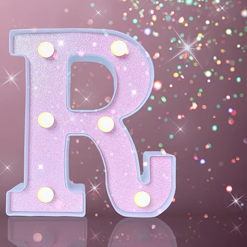 1pc Luces LED de letras, Alfabeto brillante y signo iluminado numérico, Regalo de luz nocturna para cumpleaños, boda, decoración de fiesta de Navidad