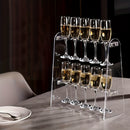 1pc Soporte para Copas de Vino Transparente y Resistente - Organizador Vertical Ahorrador de Espacio, Compatible con Champán, Martini, Highball, Copa Flauta, Vino Tinto - Ideal para Bar en Casa, Restaurante o Fiestas - Diseño Duradero y Fácil de Limpiar