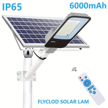 Farola solar, luz de pared LED con batería de 6000mAh y control remoto, sensor de luz inteligente, encendido automático, 357 perlas LED de alta luminosidad, para jardines, céspedes, pasillos, garajes, muros, montaje en pared
