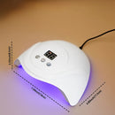 Secador de Uñas LED de Alta Potencia 24 Luces - Pistola Portátil USB con Sensor Automático y Pantalla LCD, Diseño Hipoalergénico Blanco para Salón o Hogar, Herramienta Compacta y Duradera para Manicura, Ideal para Gel, Plástico Hipoalergénico, Perfecto p