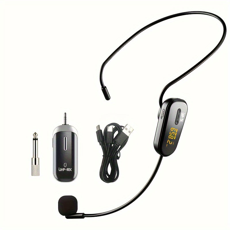 JYX U-200 sistema de micrófono inalámbrico para auriculares adecuado para uso único, carga USB apto para enseñanza de fitness, altavoz maestro y amplificador de sonido