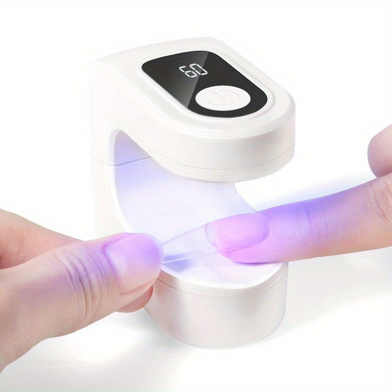 Linterna Portátil Mini para Uñas con Pantalla Digital y Carga USB, Lámpara de Pulido para Gel, Ideal para Hogar y Salón, Endurecimiento de Gel, y Blanco