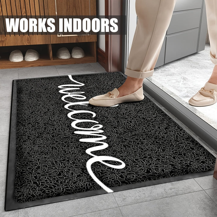 Tapete para entrada, alfombra exterior antideslizante, resistente y fácil de limpiar, ideal para interiores, exteriores, patios y áreas de alto tráfico