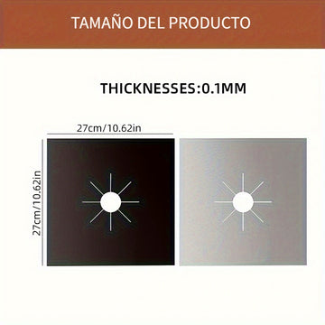 2/4 Pack Teflón Flame Guard Protector de Estufa de Gas, Alfombrilla de Cocina Reutilizable Antiadherente de Limpieza Rápida, 26,92cm x 26,92cm Accesorio de Cocina Sin Cargo para Restaurante