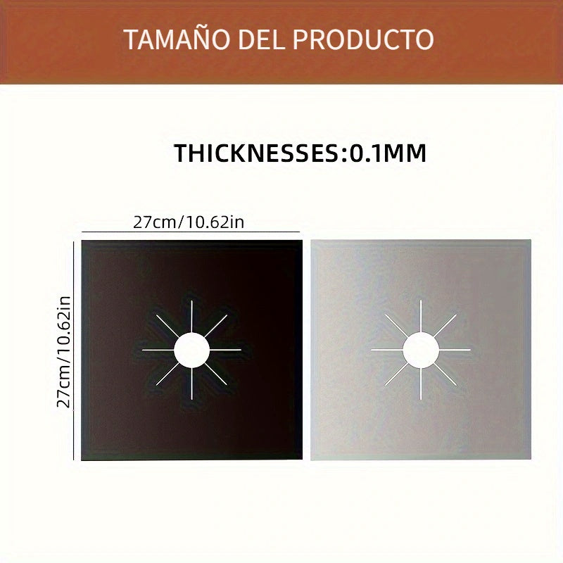 2/4 Pack Teflón Flame Guard Protector de Estufa de Gas, Alfombrilla de Cocina Reutilizable Antiadherente de Limpieza Rápida, 26,92cm x 26,92cm Accesorio de Cocina Sin Cargo para Restaurante