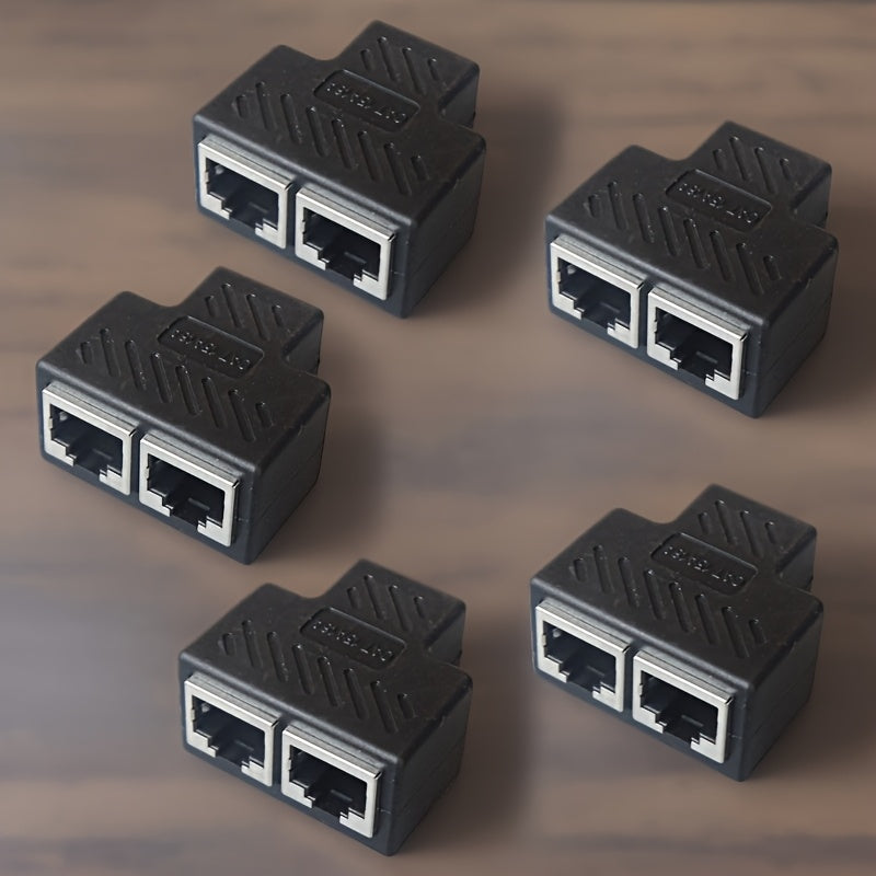 5 piezas, Adaptador de Línea Ethernet RJ45 Hembra a Hembra 3 Vías