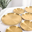 Bandeja de Servir de Acero Inoxidable Dorado Versátil - Perfecta para Pizza, Postres, Bistec y Más - Ideal para Navidad, Halloween, Pascua, Reuniones de Acción de Gracias - Bandeja Redonda Segura para Alimentos para Uso en Casa, Cocina, Restaurante