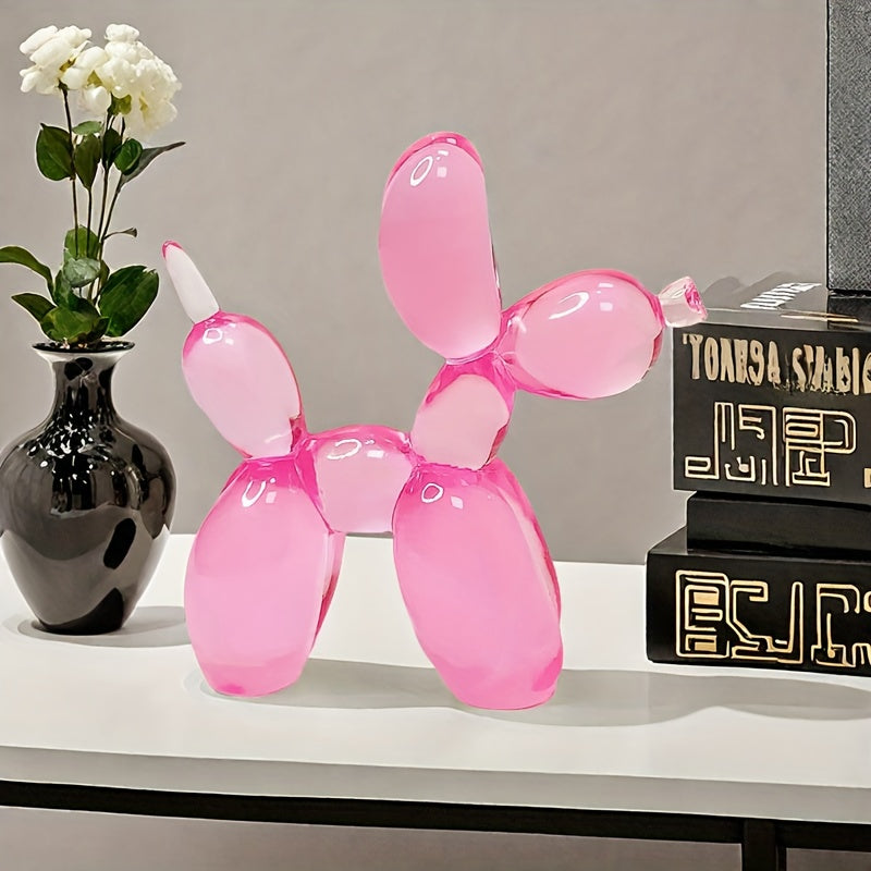 Decoración de perro globo rosa translúcido brillante - Ideal para decoración interior y exterior, fiestas temáticas, Navidad, Halloween, Pascua, Acción de Gracias y bodas de primavera-verano.