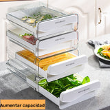 WEAVELIFE Conjunto de cajas de almacenamiento refrigerador apilables, contenedores de plástico PET y PP transparentes para cocina y despensa, caja de conservación de frescura para frutas, verduras, carne, huevo, alimentos