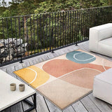 Alfombra de Exterior Ultra Suave y Antideslizante con Estilo Francés en Tono Crema, 853g/m², Decoración Elegante para Camping o Restaurantes - Adecuada para Playroom Floral, Lavable a Máquina